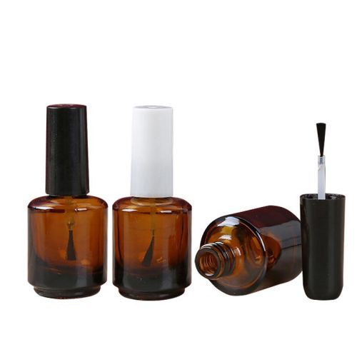 15ml Amber Yellow Black Customized Clear Nail Polish Glass Bottle