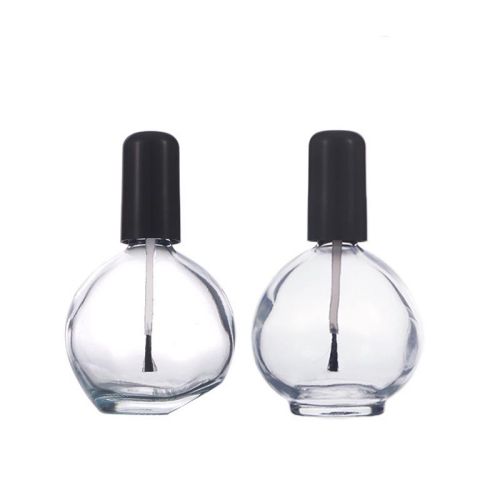 75ml Round Customized Clear Nail Polish Glass Bottle