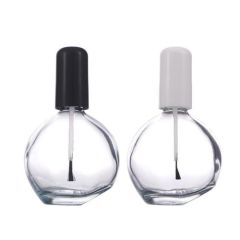 75ml Round Customized Clear Nail Polish Glass Bottle