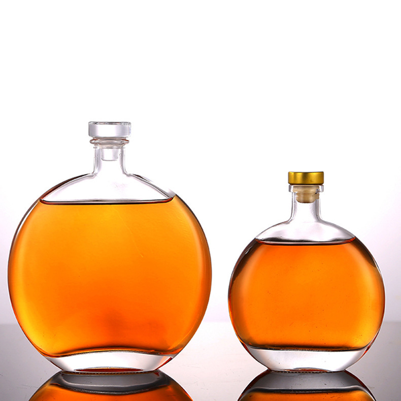 250ml 500ml Flat Empty Liquor Wine Glass Bottle for Whiskey Whisky Liquor