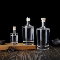 100ml 500ml 750ml Round Empty Liquor Wine Glass Bottle for Liquor
