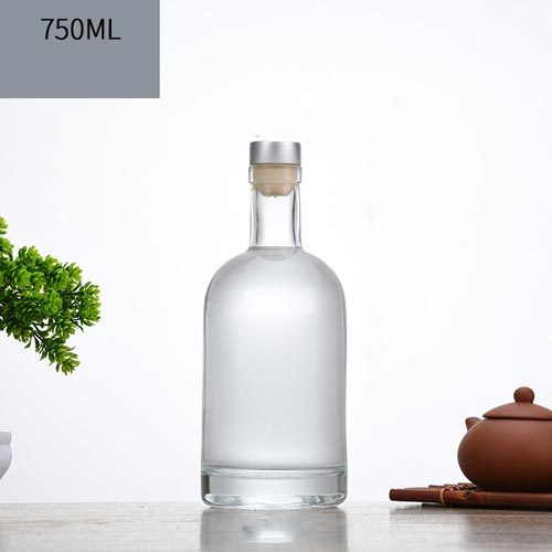200ml 375ml 500ml 750ml 1000ml Clear Round Liquor Glass Bottle for Whisky, Rum, Tequila, Vodka, Liquor, Wine
