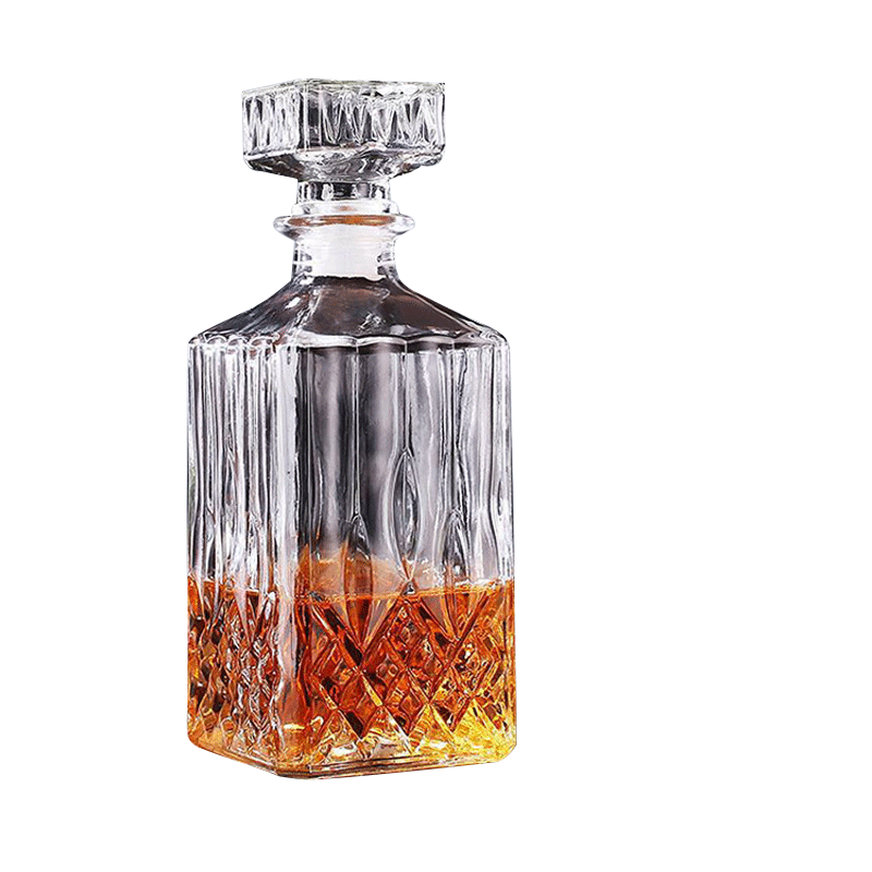 1000ml Square Empty Liquor Wine Glass Bottle for Whiskey Whisky