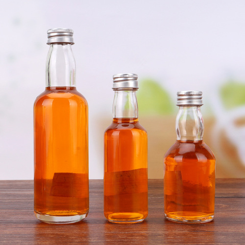 30ml 50ml 100ml Round Mini Small Empty Liquor Wine Glass Bottle for Whiskey