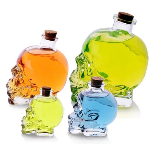120ml 200ml 400ml 750ml Luxury Fashion Empty Skull Shape Liquor Glass Bottle