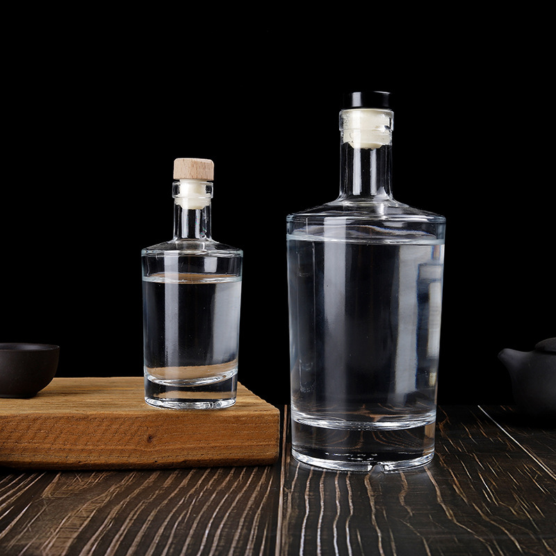 100ml 500ml 750ml Round Empty Liquor Wine Glass Bottle for Liquor