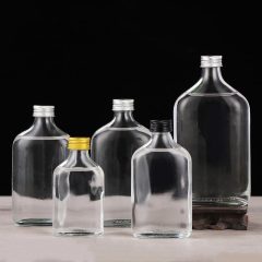 50ml 100ml 200ml 250ml 350ml 500ml Flat Empty Clear Liquor Wine Glass Bottle for Vodka liquor wine