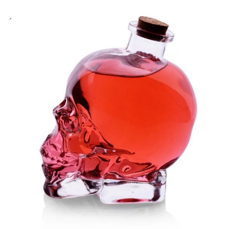 120ml 200ml 400ml 750ml Luxury Fashion Empty Skull Shape Liquor Glass Bottle