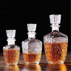 250ml 450ml 800ml Square Empty Liquor Wine Glass Bottle for Whiskey Brandy Rum
