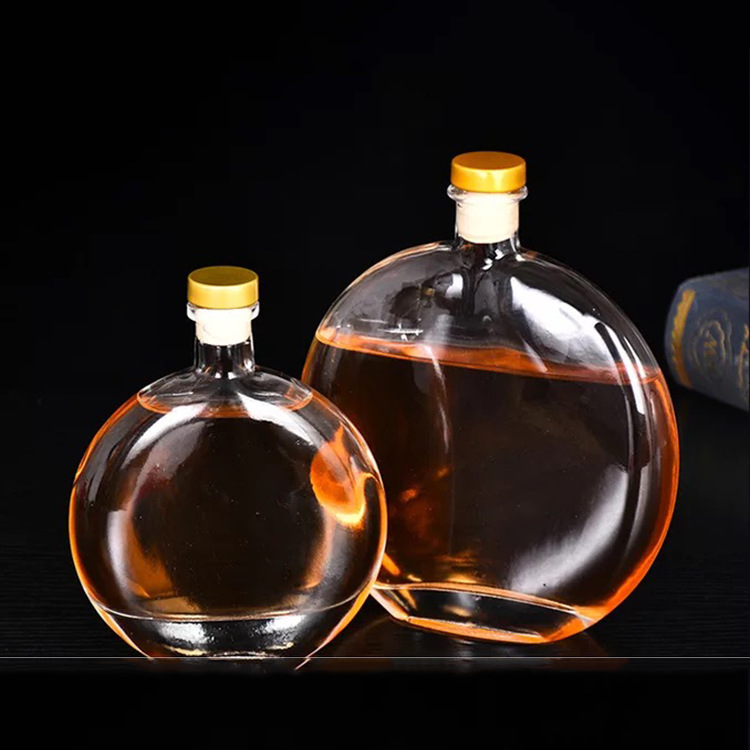 250ml 500ml Flat Empty Liquor Wine Glass Bottle for Whiskey Whisky Liquor