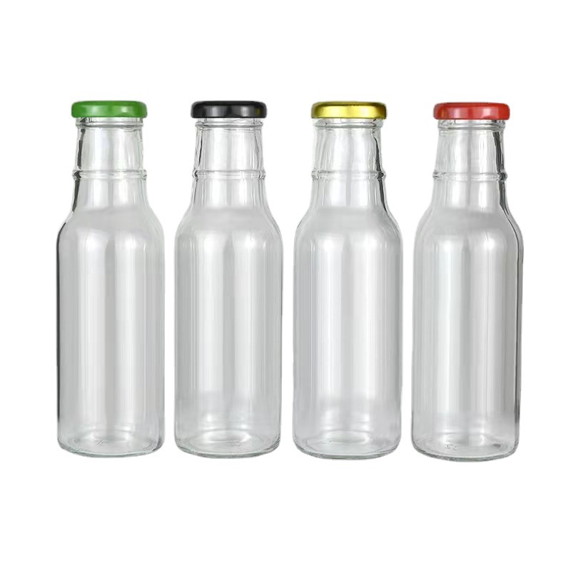 250ml 350ml 500ml Round Empty Juice Milk Beverage Glass Bottle