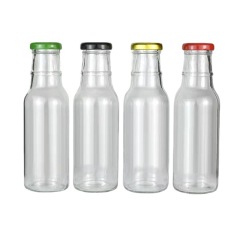 250ml 350ml 500ml Round Empty Juice Milk Beverage Glass Bottle