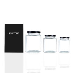 Hexagonal glass jar