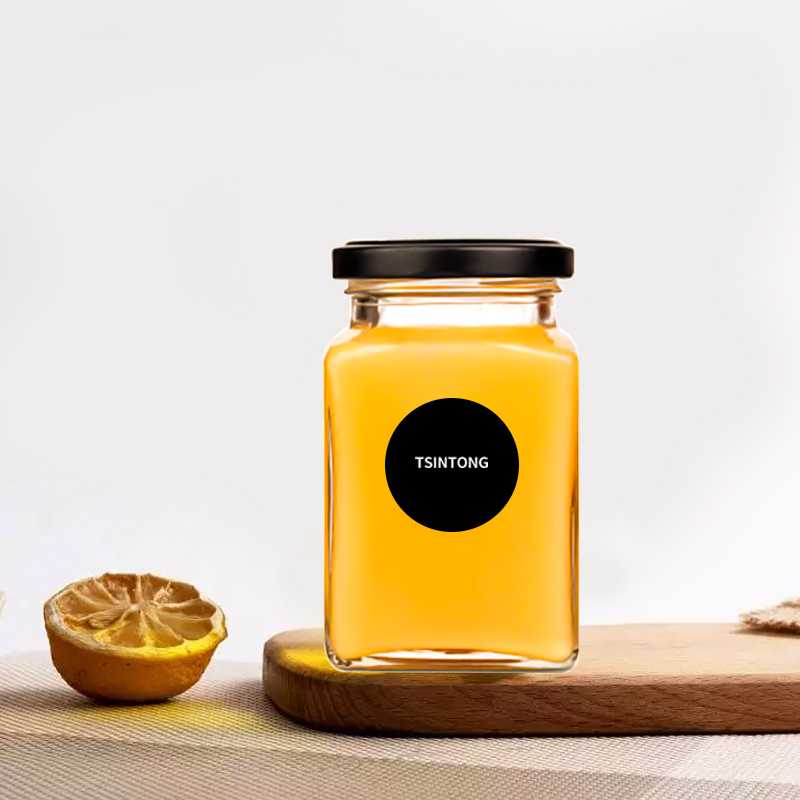 Hexagonal glass jar