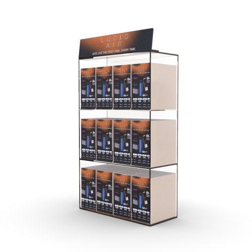 Acrylic vape pack display with customized head and poster