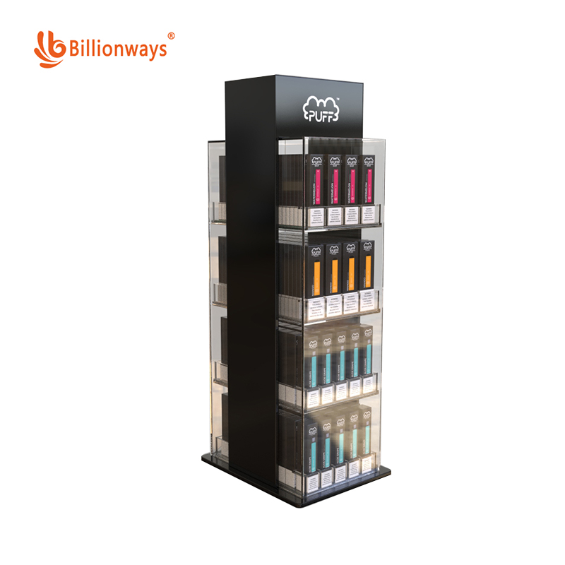 Smoke Shop & Vapor Displays E-Cigarette Display Stands with Cutomized Color and Logo