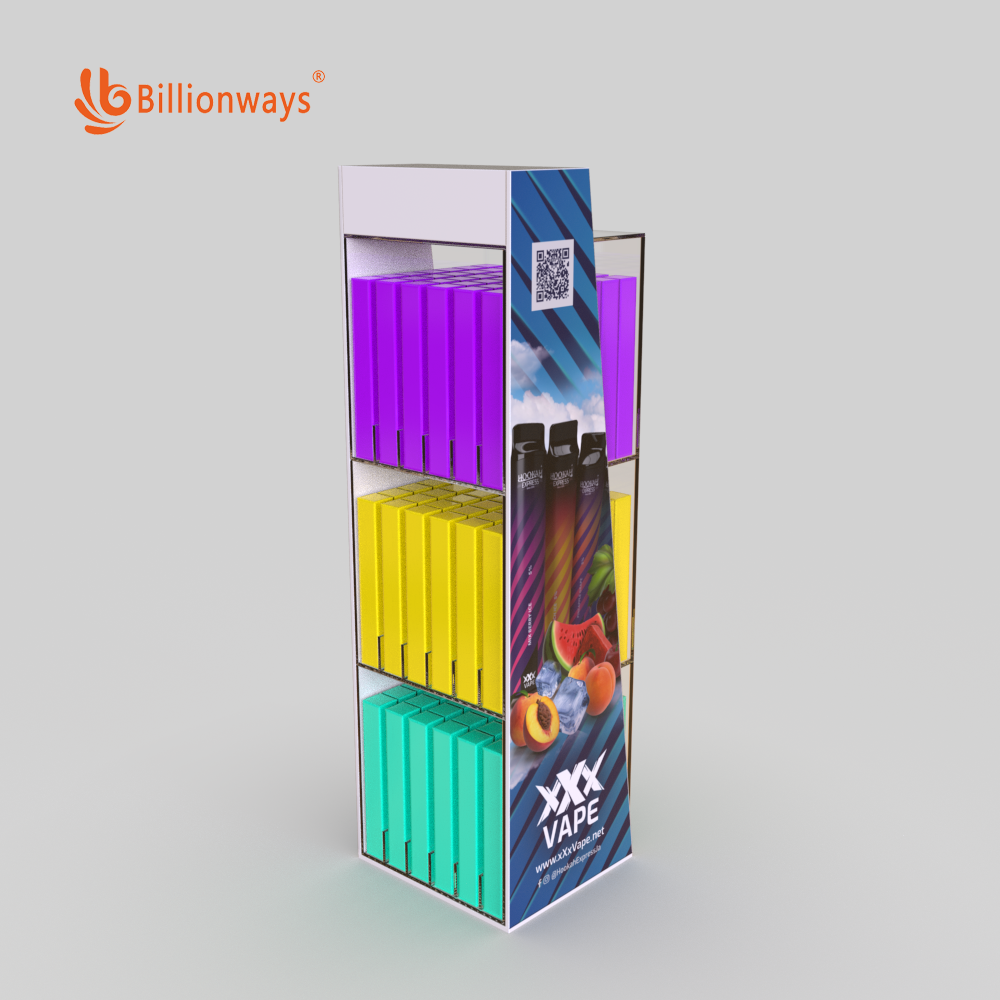 Customized Vape Pen Vape Pod Eliquid Display Stand with LED Light and Lockable Door