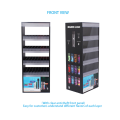 Five Layers Acrylic Display Stand for Disposable Vape with Drawer Dividers and Customized Images Graphic and Logo