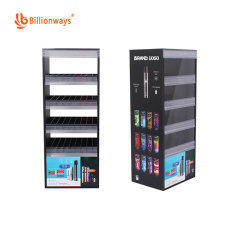 Five Layers Acrylic Display Stand for Disposable Vape with Drawer Dividers and Customized Images Graphic and Logo