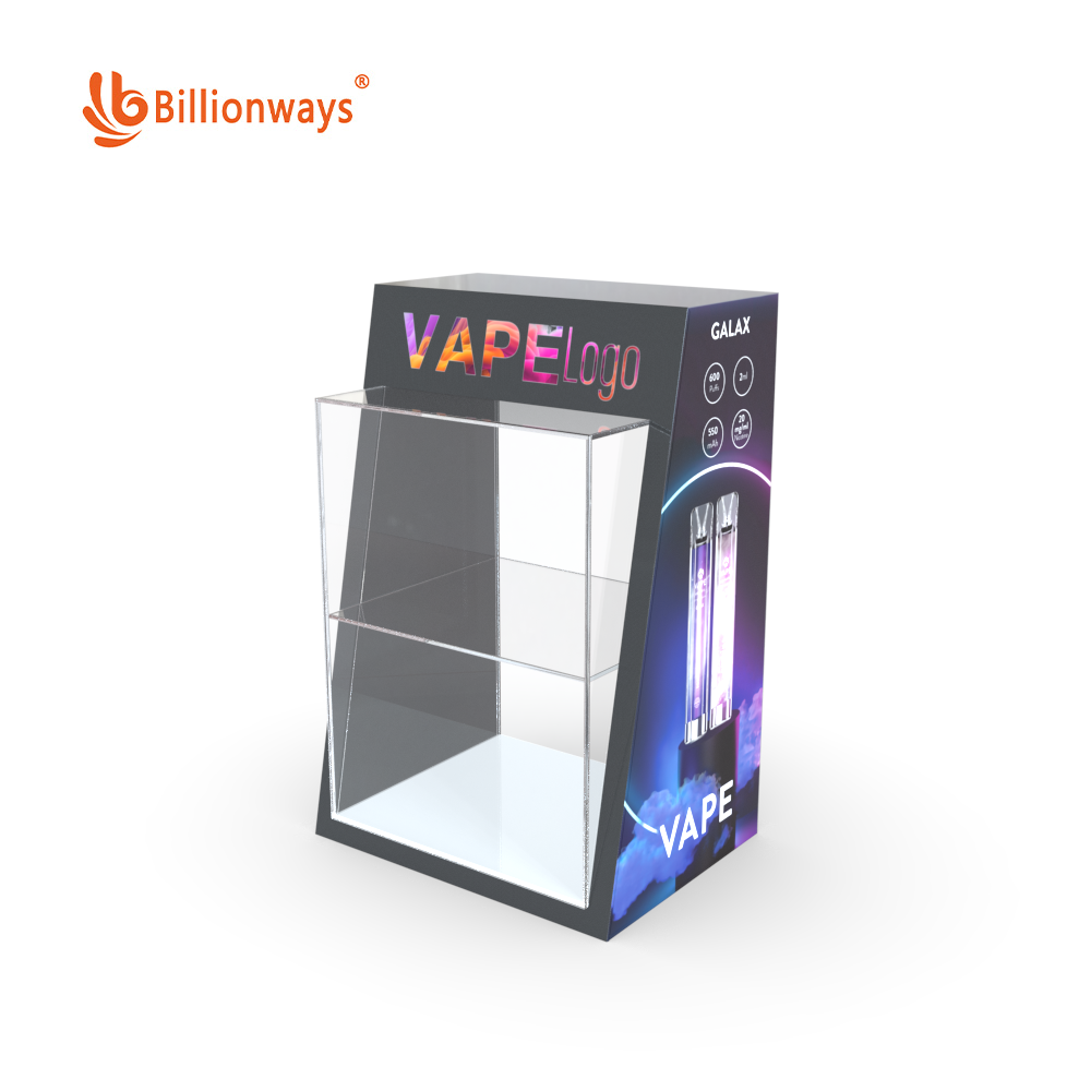 Suporte mod vaping acrílico com iluminação LED RGB e porta localizável