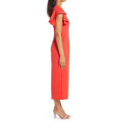 Ladies summer ruffle Sleeves crepe Jumpsuit