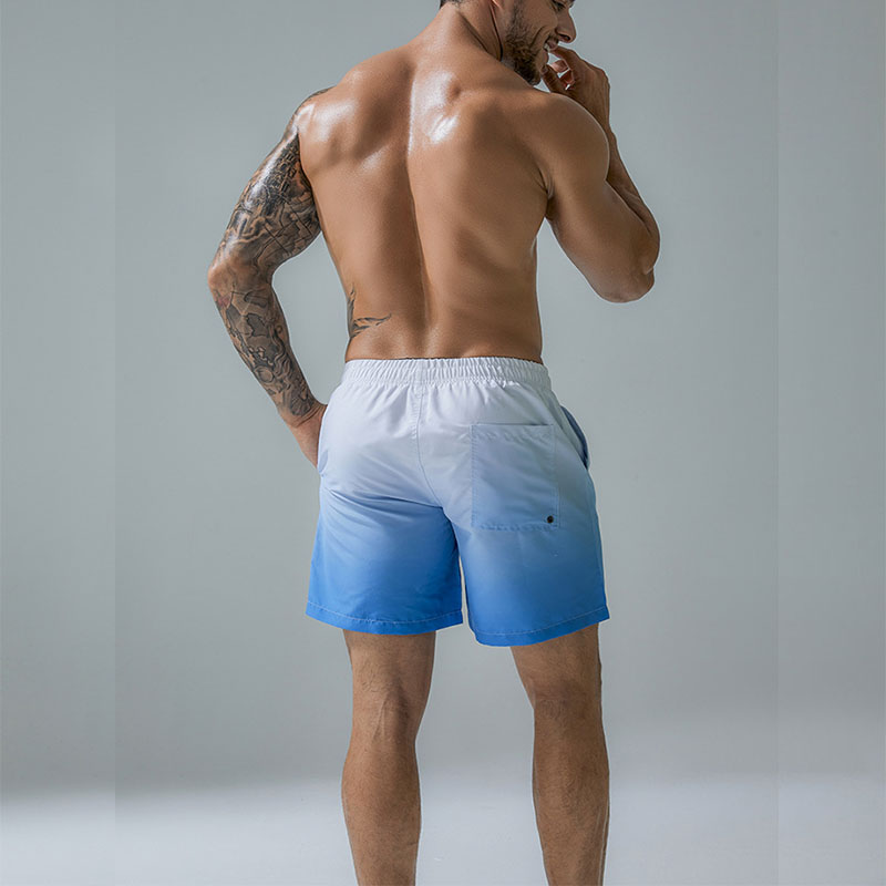 Men's gradient printing quick-drying casual beach sports shorts