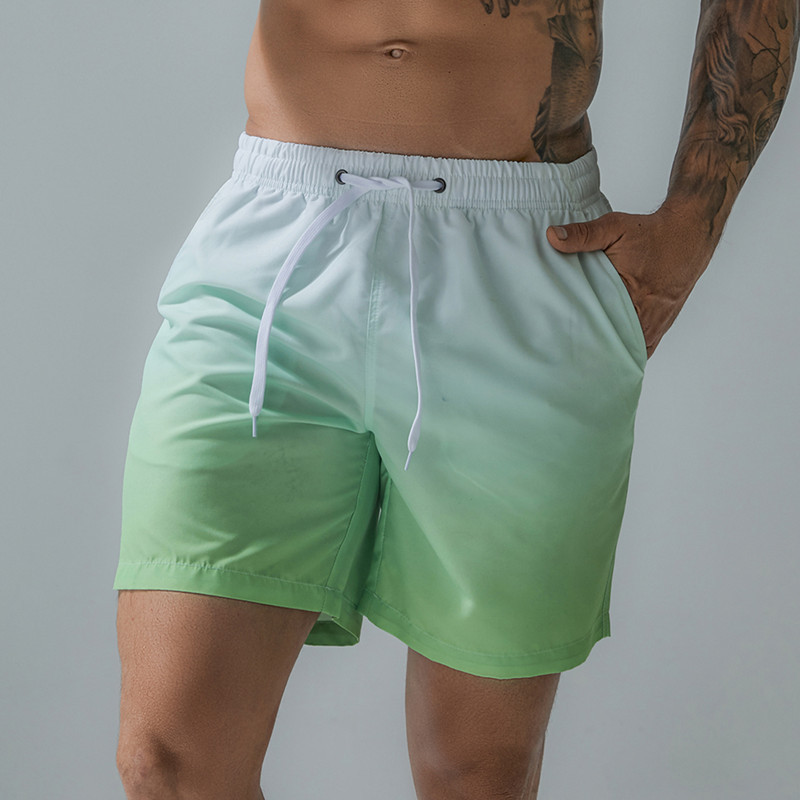 Men's gradient printing quick-drying casual beach sports shorts