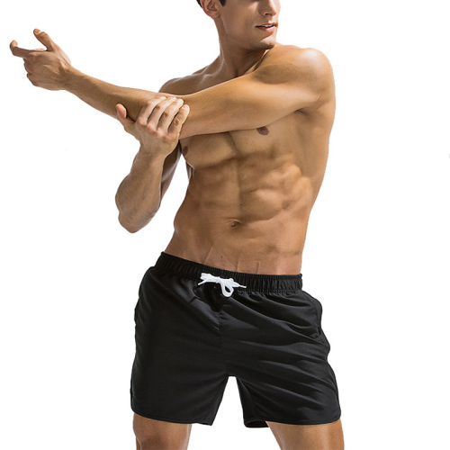 Summer mens solid color casual zipper beach shorts