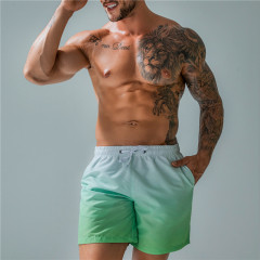 Men's gradient printing quick-drying casual beach sports shorts