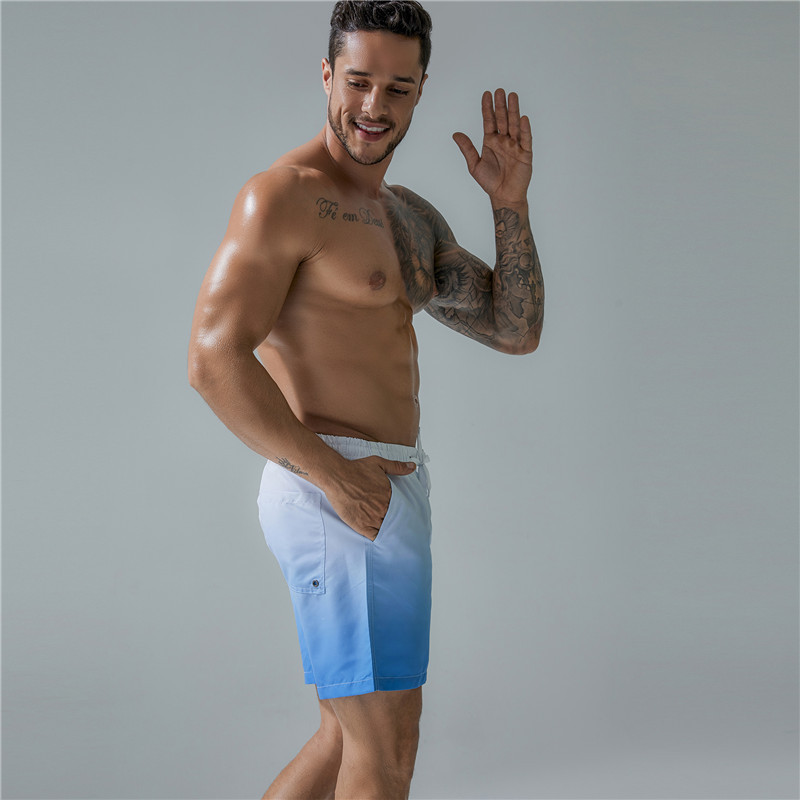 Men's gradient printing quick-drying casual beach sports shorts