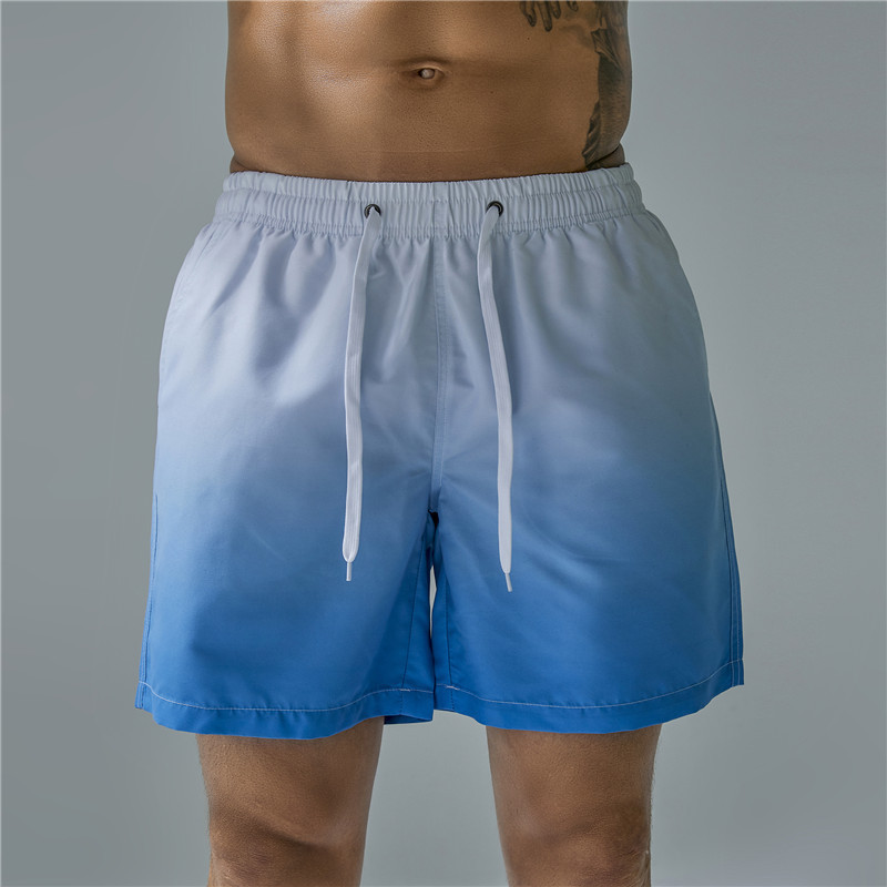 Men's gradient printing quick-drying casual beach sports shorts