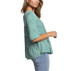 Ladies floral print smock neck blouse
