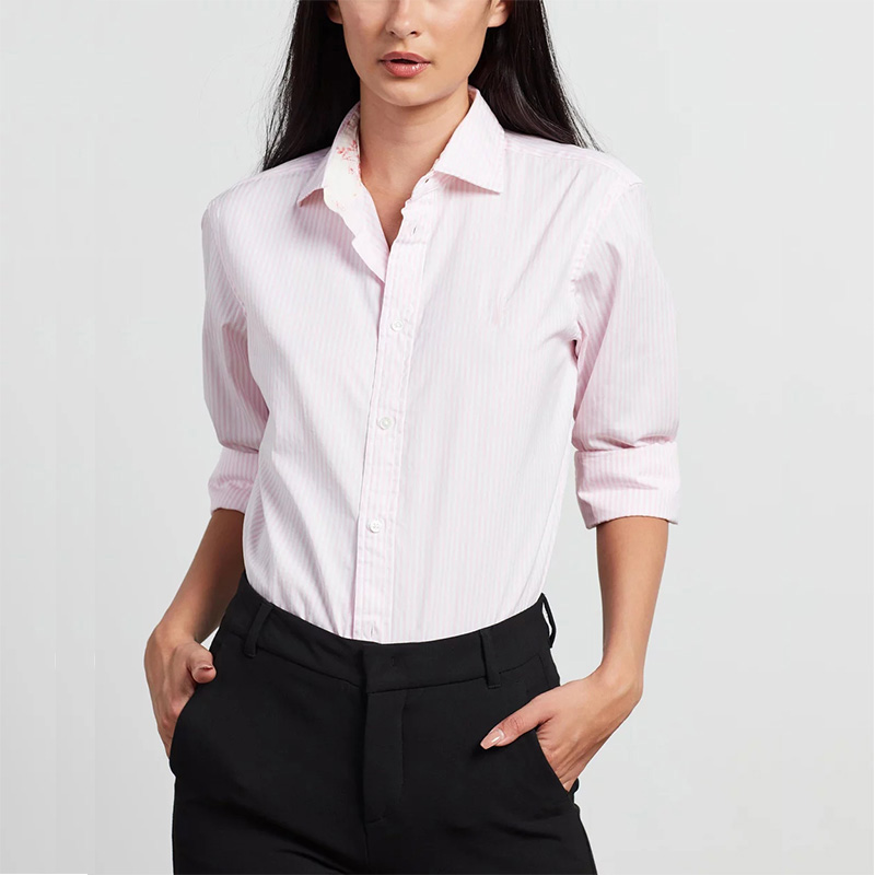 Women stripe long sleeve shirt