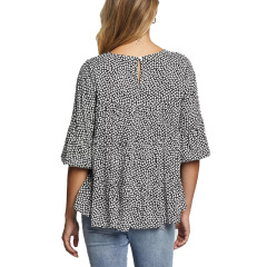 Ladies floral print smock neck blouse