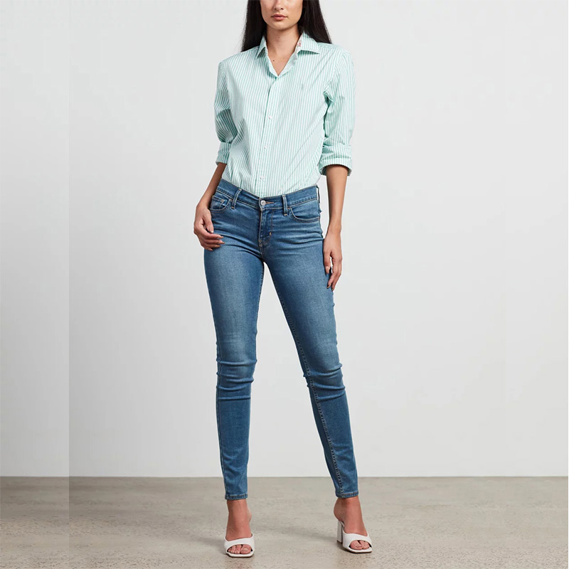 Women stripe long sleeve shirt