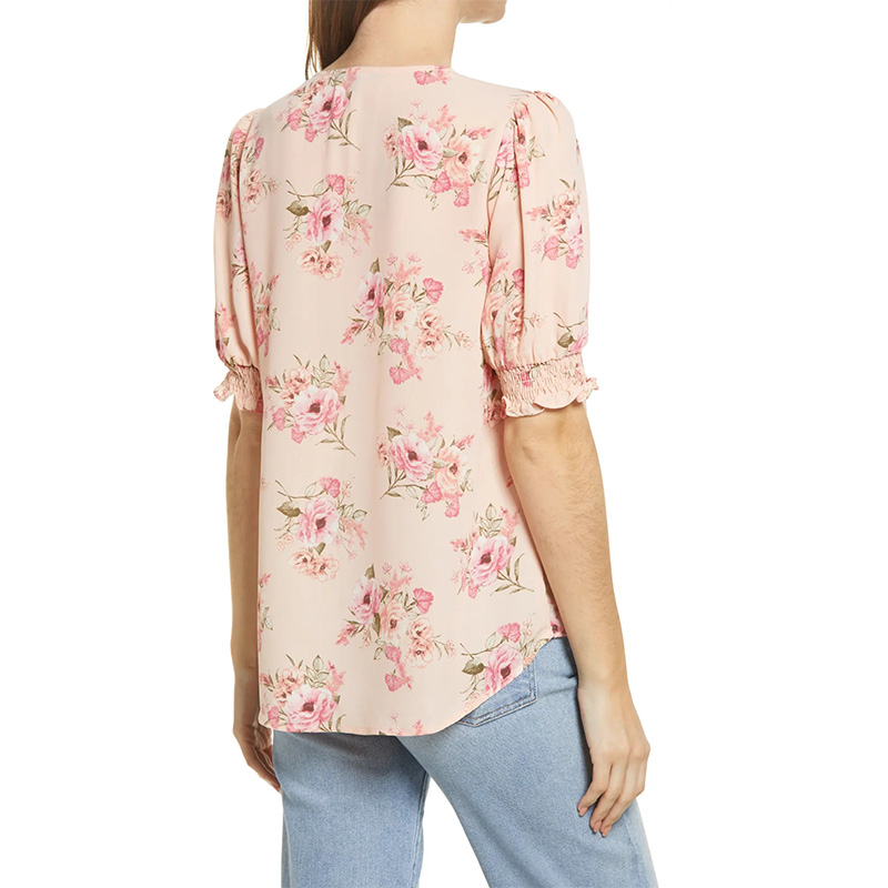 Floral tops for women V-Neck Blouse