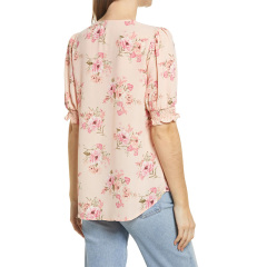 Floral tops for women V-Neck Blouse