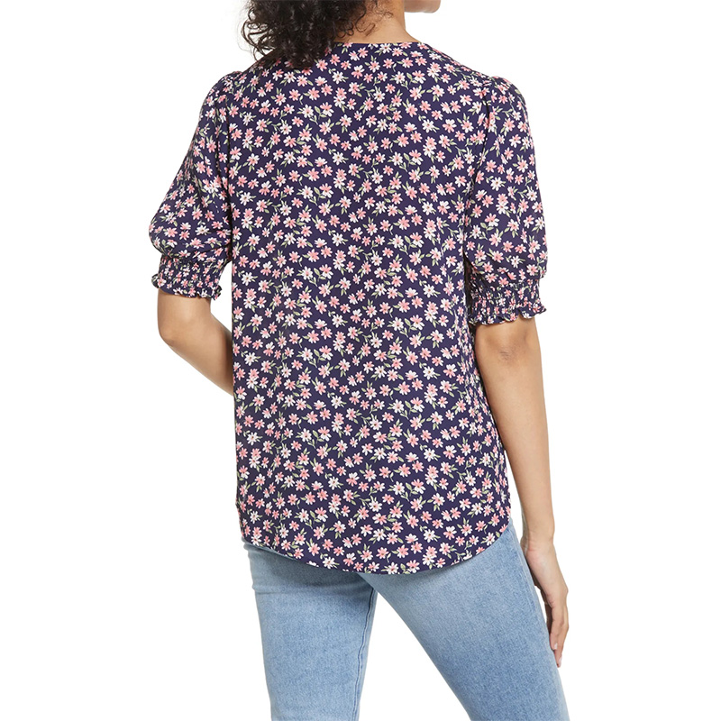 Floral tops for women V-Neck Blouse