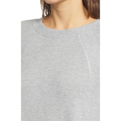 Ribbed inset layered long sleeve tunic tops for women