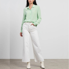 Long sleeve casual chiffon shirts blouse for women