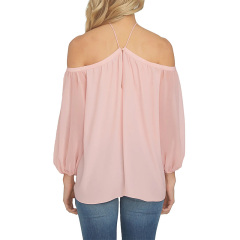 Womens off the Shoulder Sheer Chiffon Blouse long sleeve