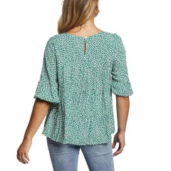 Ladies floral print smock neck blouse