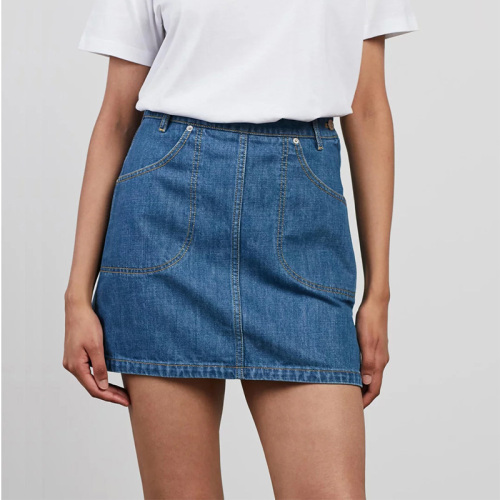 Ladies short denim mini skirt