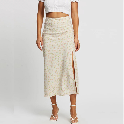 Womens spring floral midi skirt