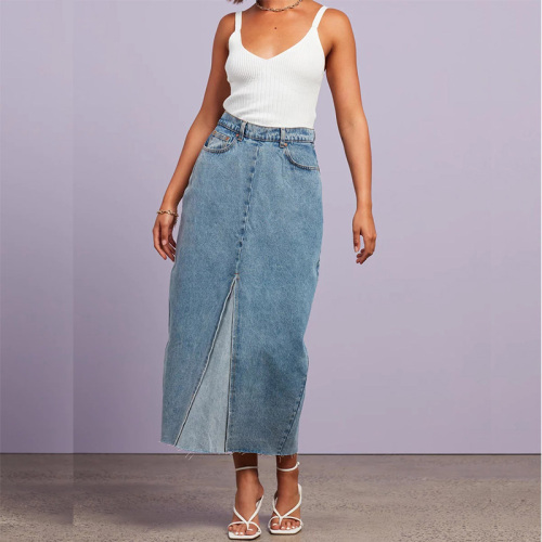 Women's denim midi skirt