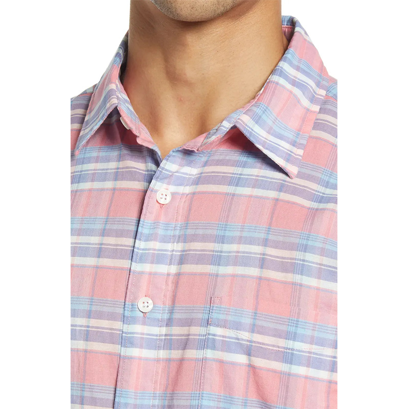 Mens casual long sleeves plaid button down shirt