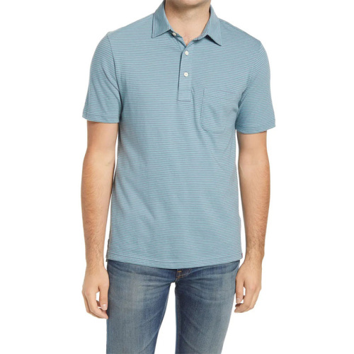 Mens stripe short sleeve polo shirt