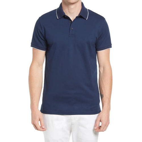 Mens stretch cotton piqué polo