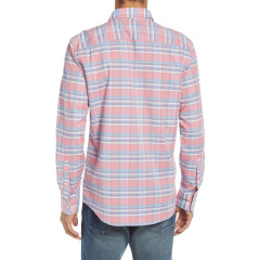Mens casual long sleeves plaid button down shirt