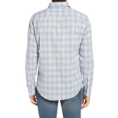 Mens casual long sleeves plaid button down shirt